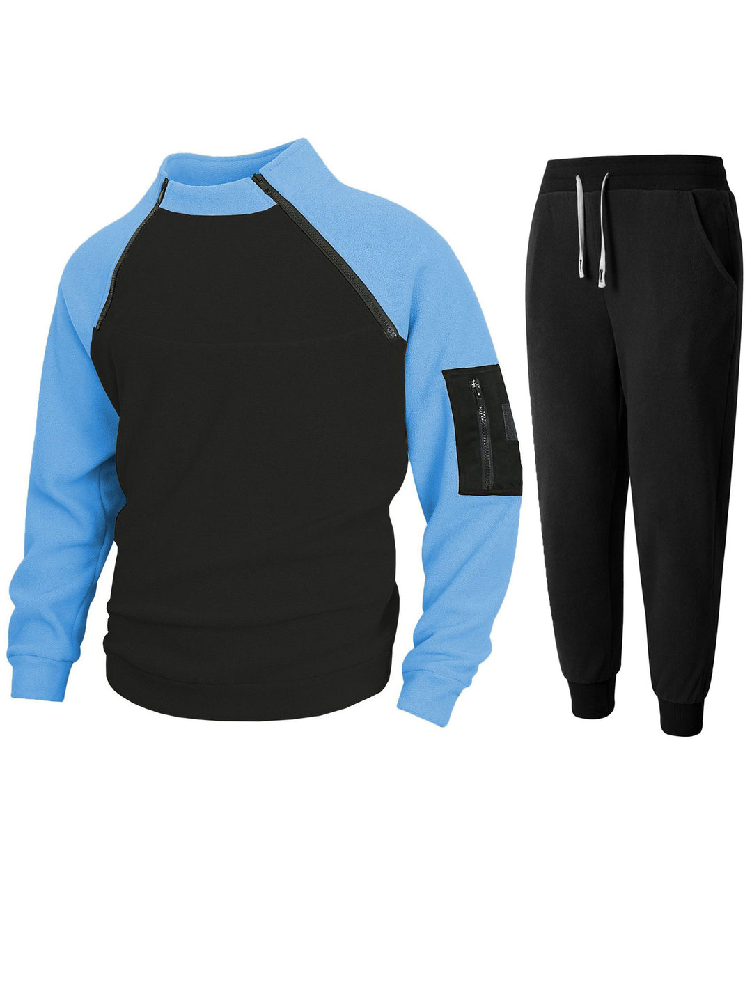 Men's sporty top with functional zipper and comfortable jogging pants Lisslune