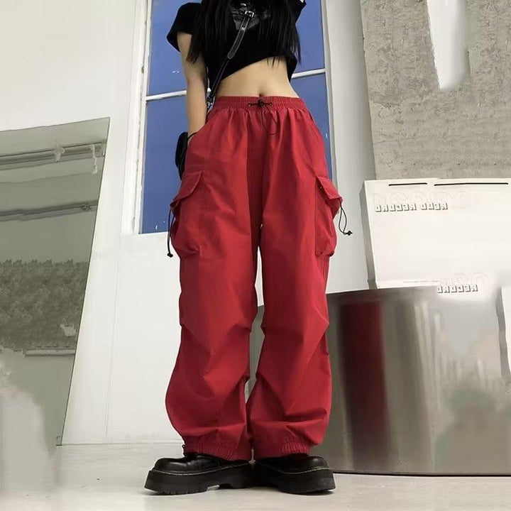 Women's cargo pants with practical side pockets and elastic waistband Lisslune 1775573717