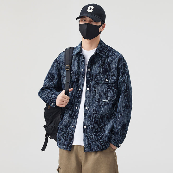 Men's Denim Overshirt Jacket with Unique Design Lisslune