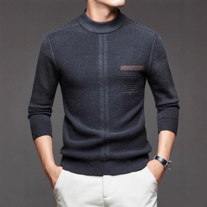 Men's timeless fine knit sweater with structured design Lisslune