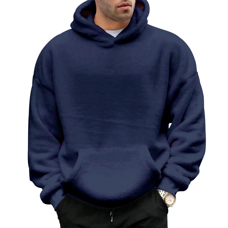 Men's cozy fleece hoodie with kangaroo pocket Lisslune