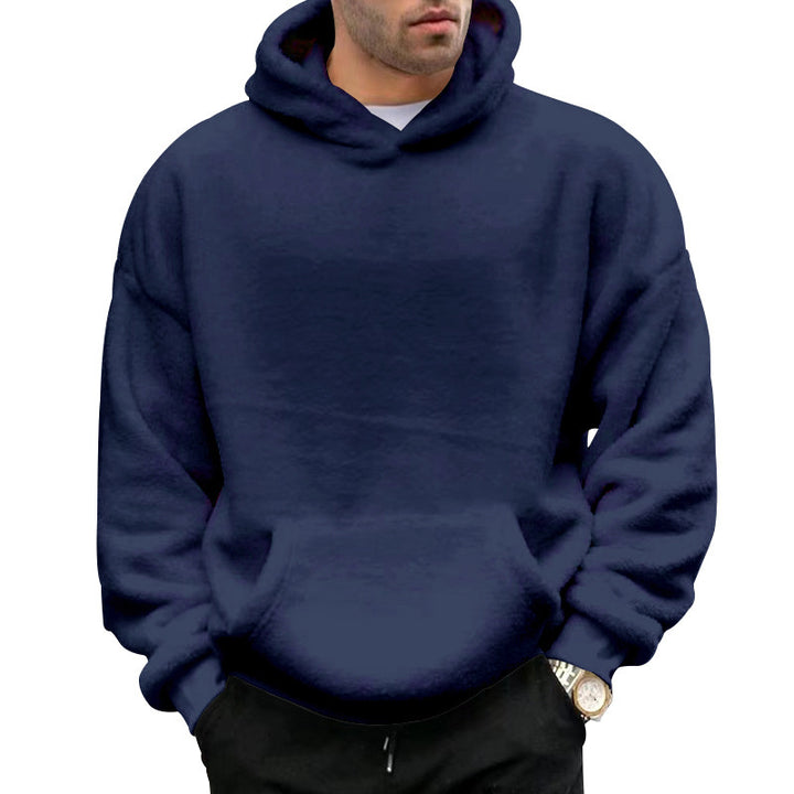 Men's cozy fleece hoodie with kangaroo pocket Lisslune