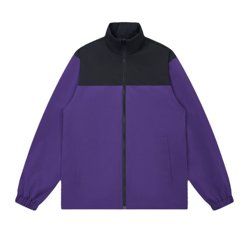 Men's Sporty Transition Jacket with Elastic Hem and High Collar Lisslune