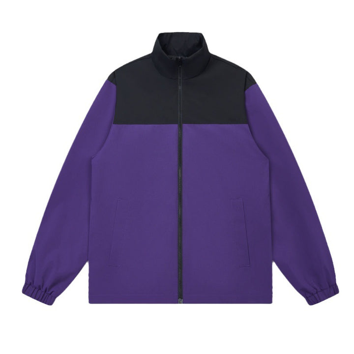 Men's Sporty Transition Jacket with Elastic Hem and High Collar Lisslune
