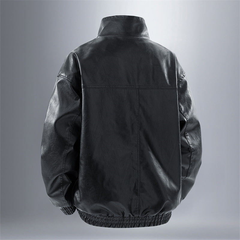 Men's elegant synthetic leather jacket Lisslune