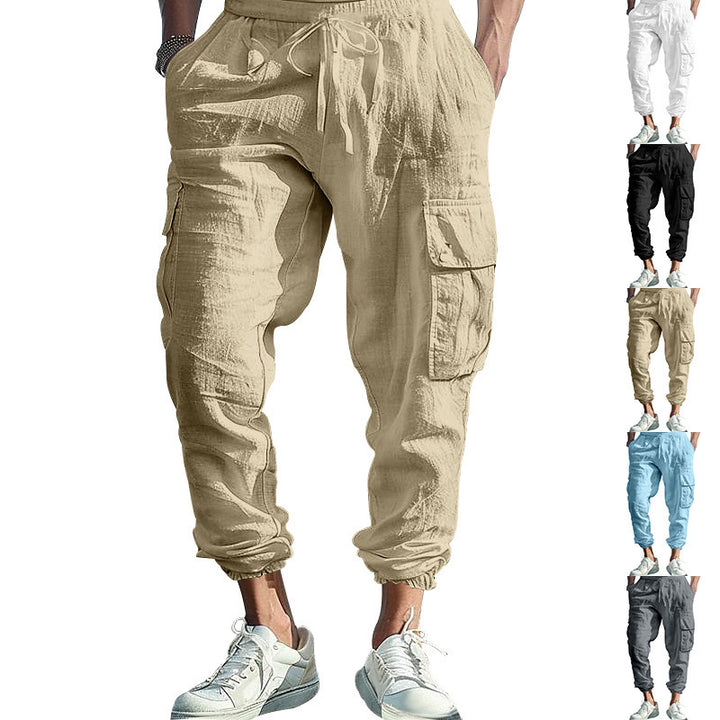 Men's cargo pants with elastic waistband and practical side pockets Lisslune 1759578019