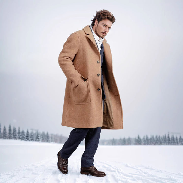 Men's wool coat with classic cut Lisslune
