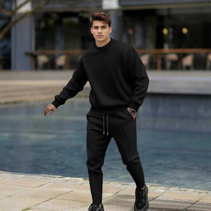 Men's Casual Knit Sweater and Jogging Pants Set Lisslune