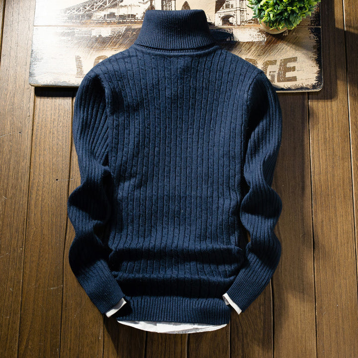 Men's turtleneck sweater with cable pattern Lisslune