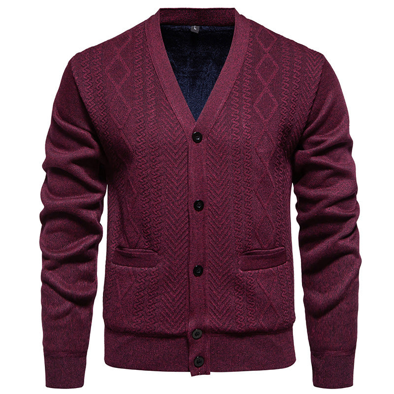 Men's fashionable cardigan with classic check pattern Lisslune