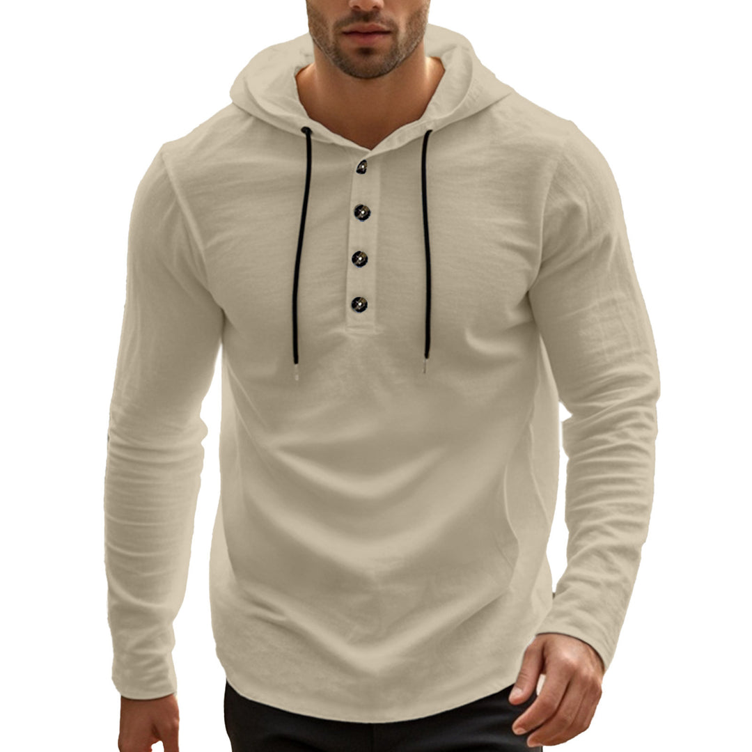 Men's hooded sweater with two-button closure and sporty cut Lisslune