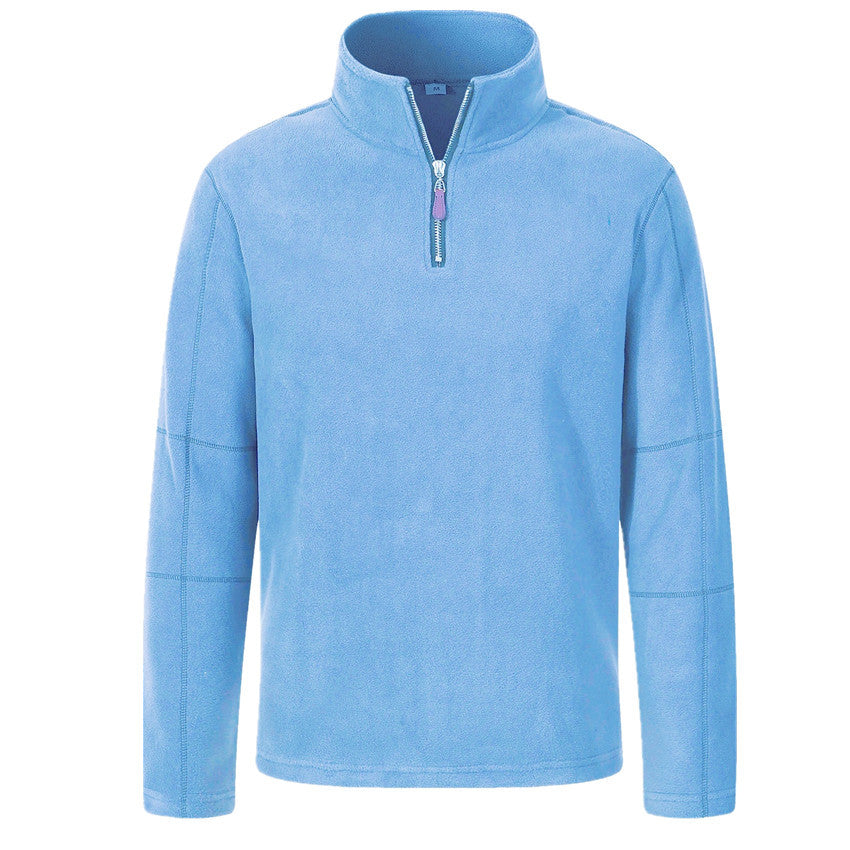 Men's fleece pullover with half zipper and high collar Lisslune
