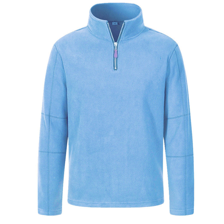 Men's fleece pullover with half zipper and high collar Lisslune