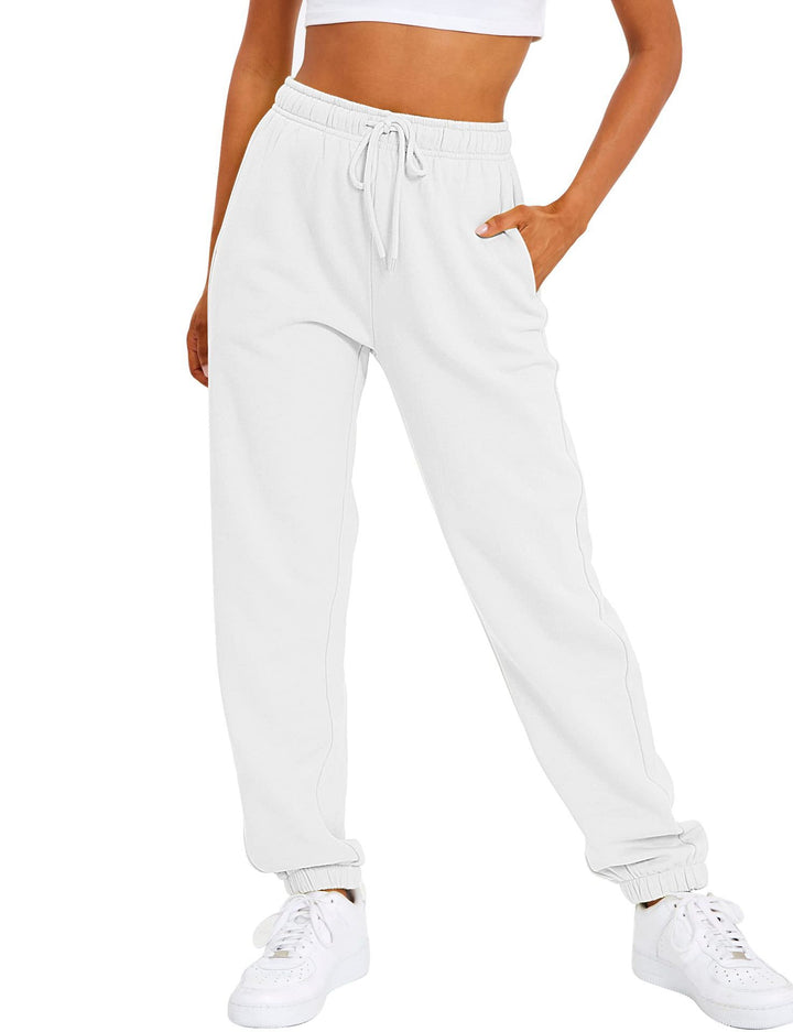 Women’s sporty leisure pants with elastic waistband and high-waisted cut Lisslune