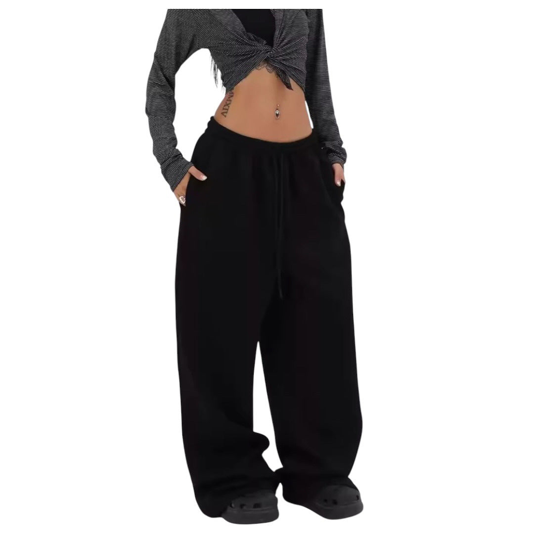 Women's comfortable Relaxed Fit leisure pants with high waistband and side pockets Lisslune