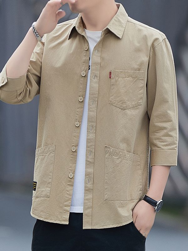 Men's casual shirt blouse with practical pockets and modern cut Lisslune
