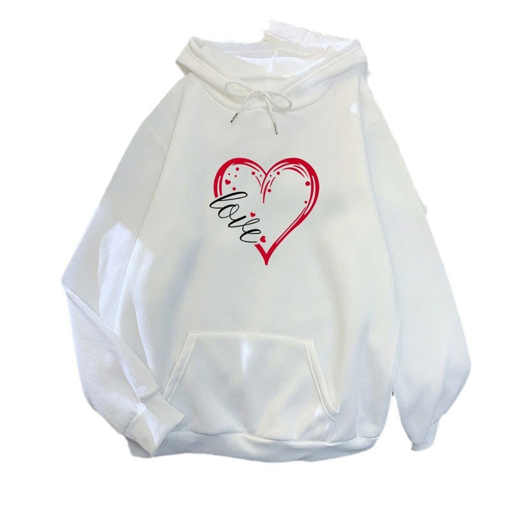 Women's hoodie with creative heart print and soft inner lining Lisslune