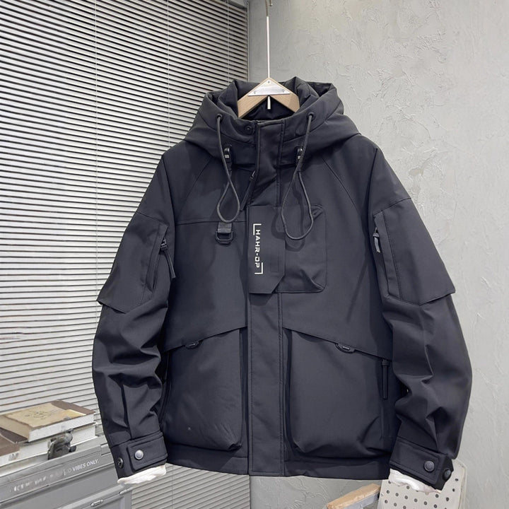 Men's Urban Multifunction Jacket with Adjustable Hood Design Lisslune