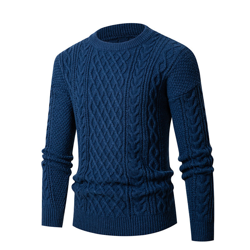 Men's chunky knit sweater with fashionable cable pattern Lisslune
