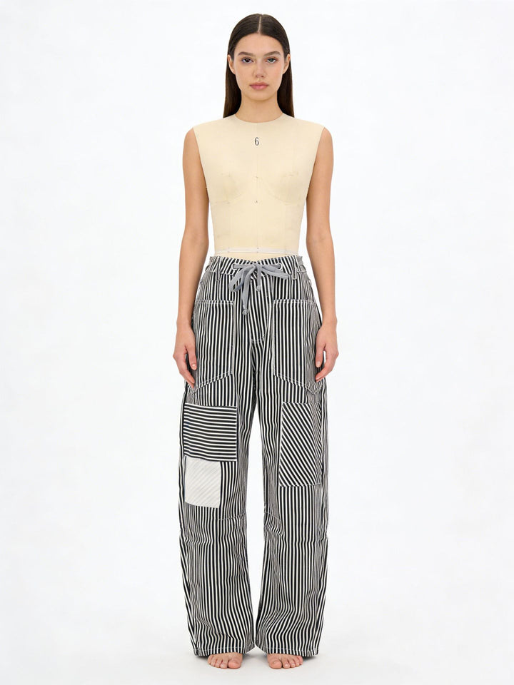 Damen weite Cargo-Hose mit praktischen Taschen und einzigartigem Design Lisslune