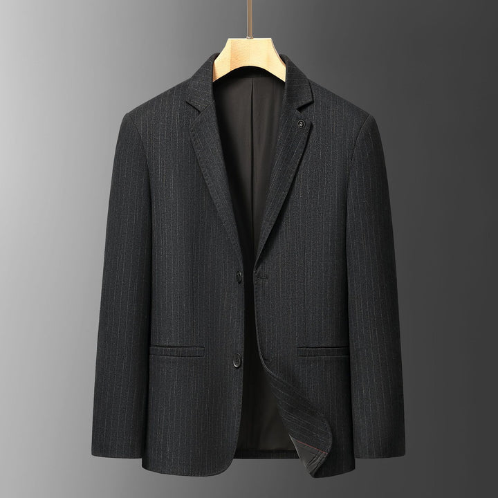 Men's Elegant Blazer with Fine Stripe Pattern and High-Quality Workmanship Lisslune