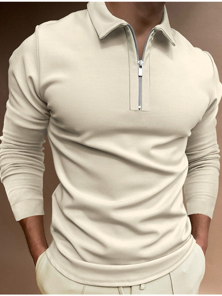 Men's sweatshirt with modern half zipper and stylish polo collar Lisslune