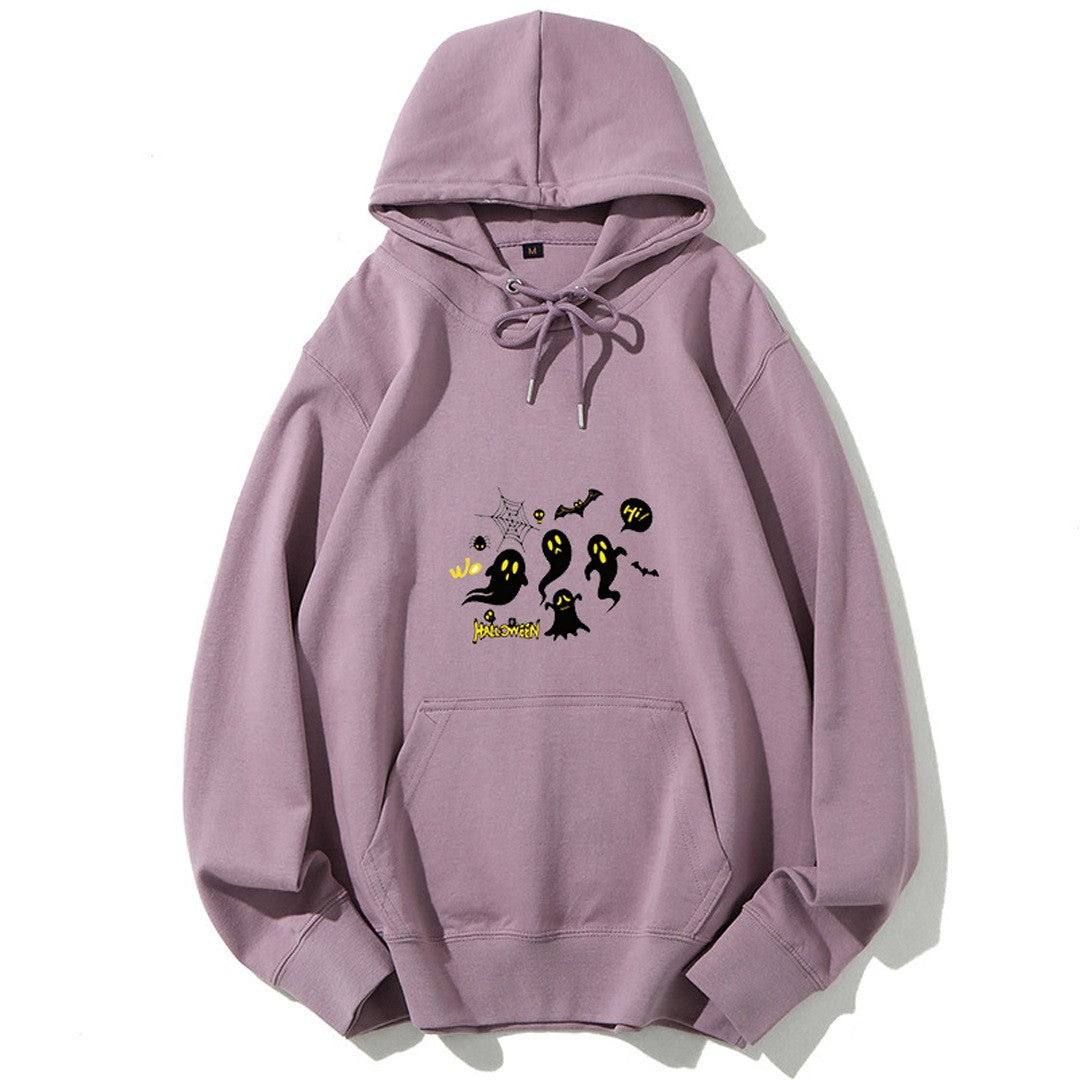 Women's Hooded Sweatshirt with Festive Halloween Motif Lisslune
