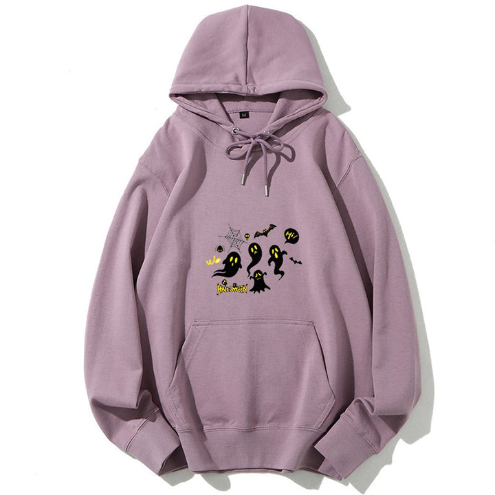 Women's Hooded Sweatshirt with Festive Halloween Motif Lisslune