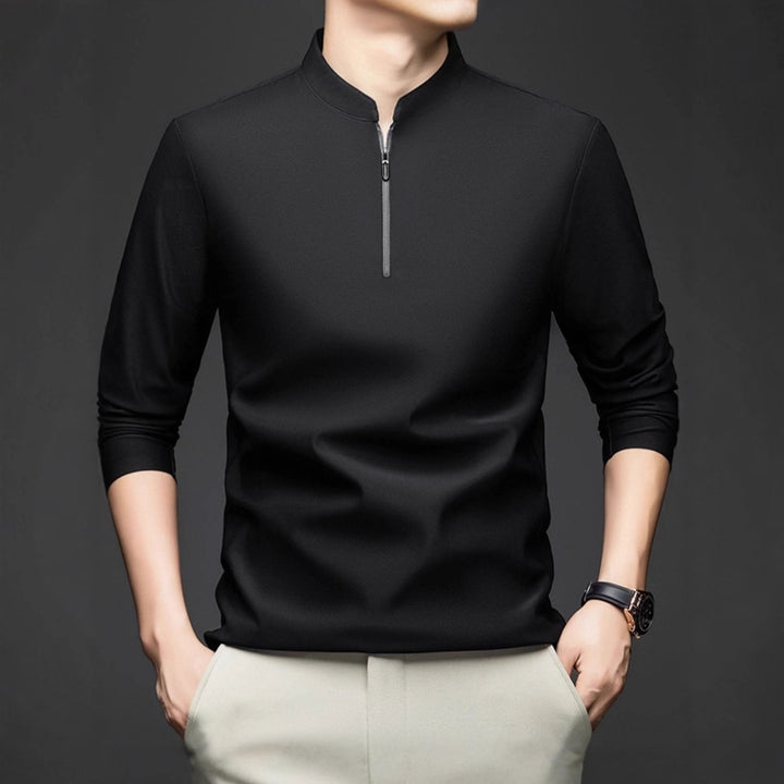 Men's functional pullover with half zipper and stylish stand-up collar Lisslune
