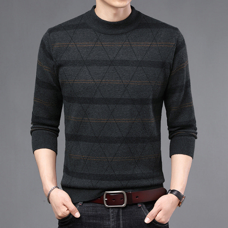 Men's Sweater Made Of High-Quality Wool with Modern Diamond Pattern Lisslune