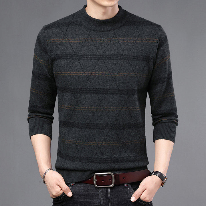 Men's Sweater Made Of High-Quality Wool with Modern Diamond Pattern Lisslune
