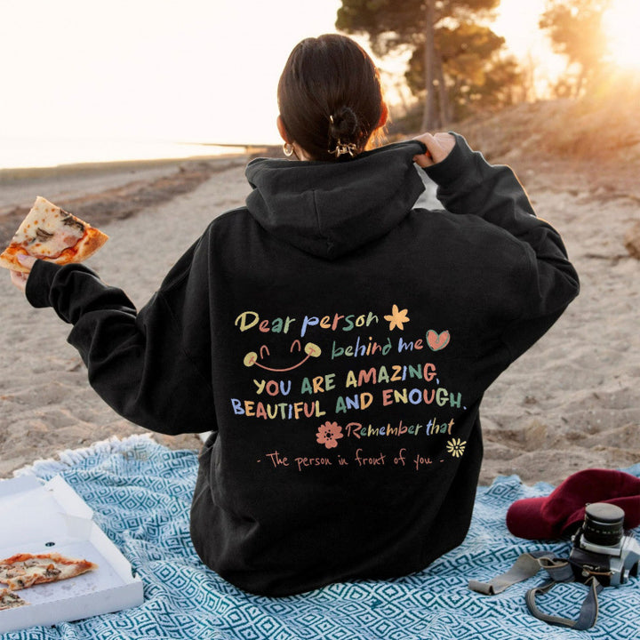 Women's Hooded Sweatshirt with Motivational Print and Comfortable Fit Lisslune