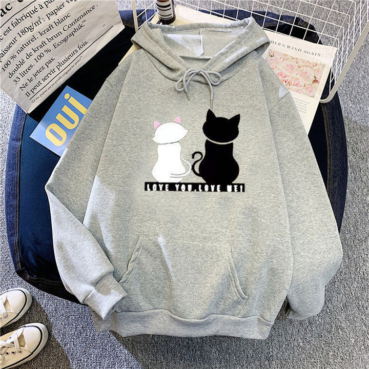 Women's hoodie with cute cat design and casual fit Lisslune