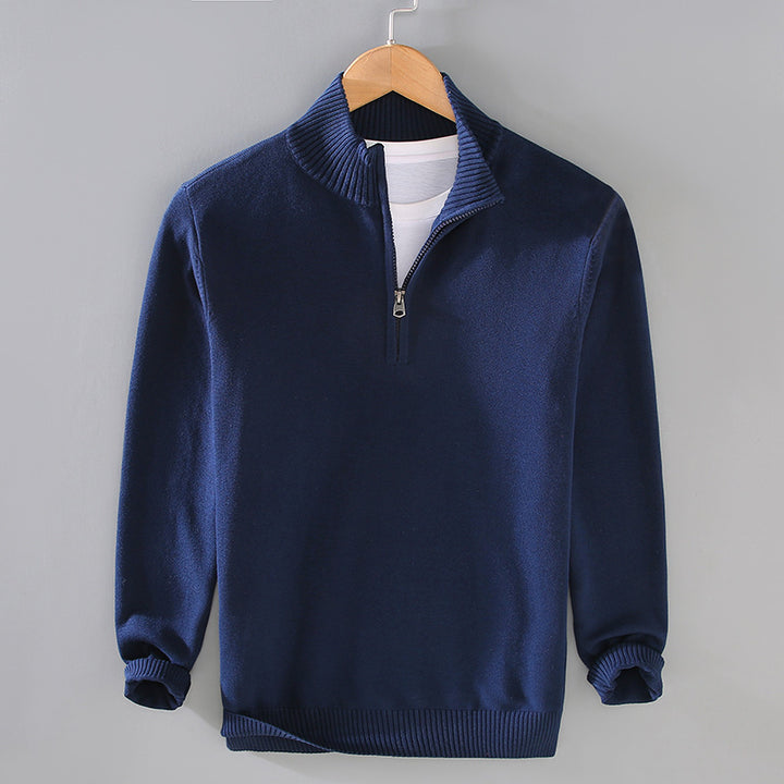Men's sweater with modern standing collar and zipper Lisslune