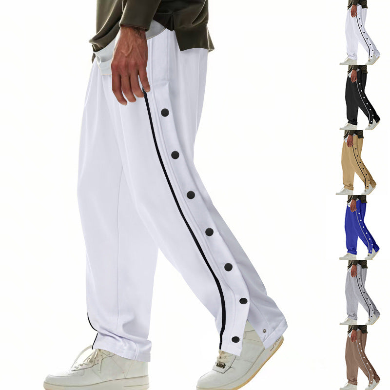 Men's cargo pants with snap button design and side zipper Lisslune