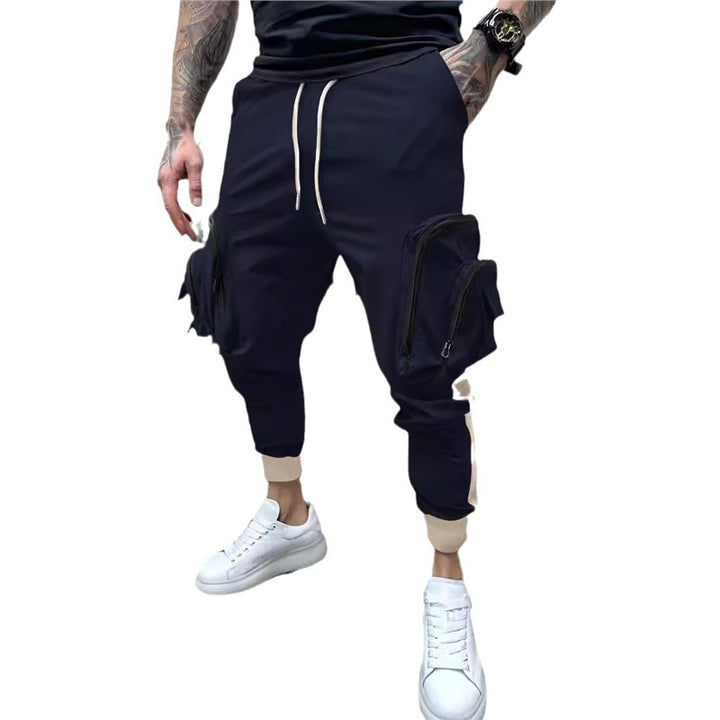 Men's cargo joggers with multifunctional zip pockets and elastic waistband Lisslune