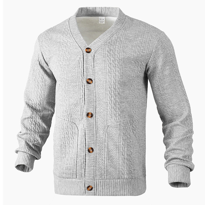 Men's cardigan with structured surface and practical pockets Lisslune
