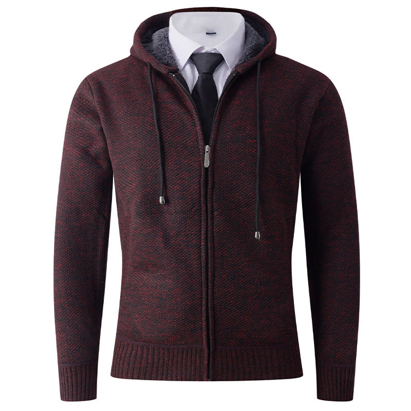 Men's cardigan with hood and textured finish Lisslune