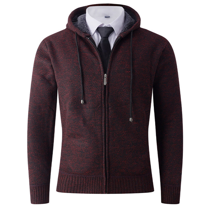 Men's cardigan with hood and textured finish Lisslune