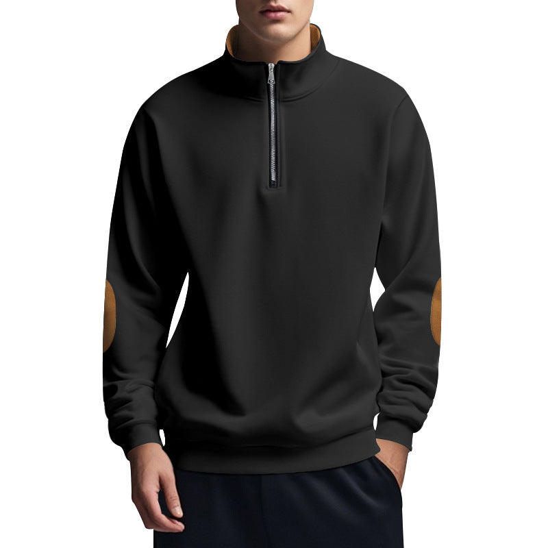 Men's sporty pullover with stand-up collar and zipper Lisslune