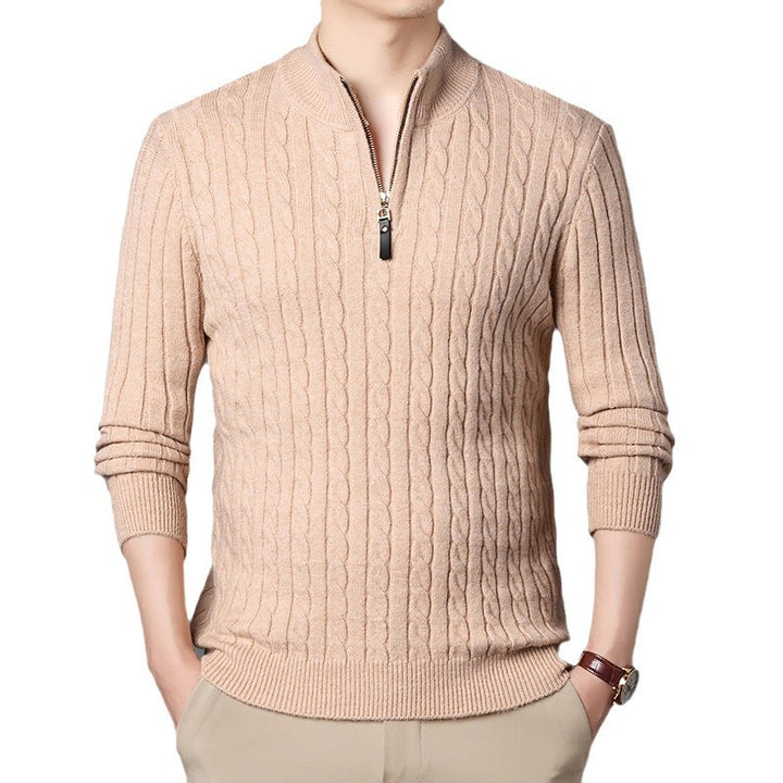 Men's High-Quality Sweater with Textured Zipper Lisslune