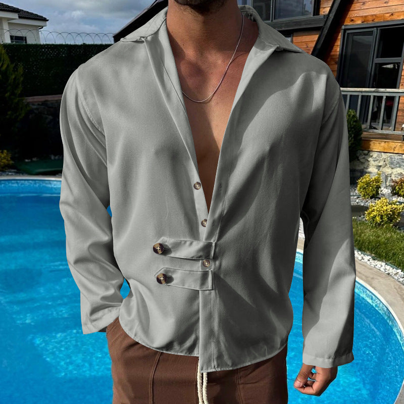 Men's elegant shirt with fashionable button closure Lisslune