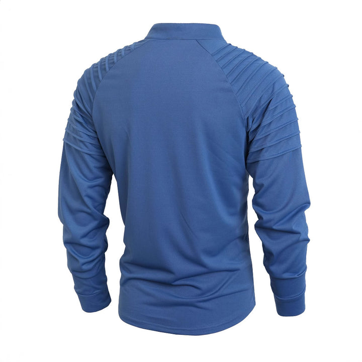 Men's long sleeve shirt with modern stand-up collar and zipper Lisslune