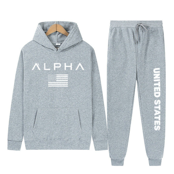 Women's hoodie and jogging pants set with creative front print and sporty cut Lisslune