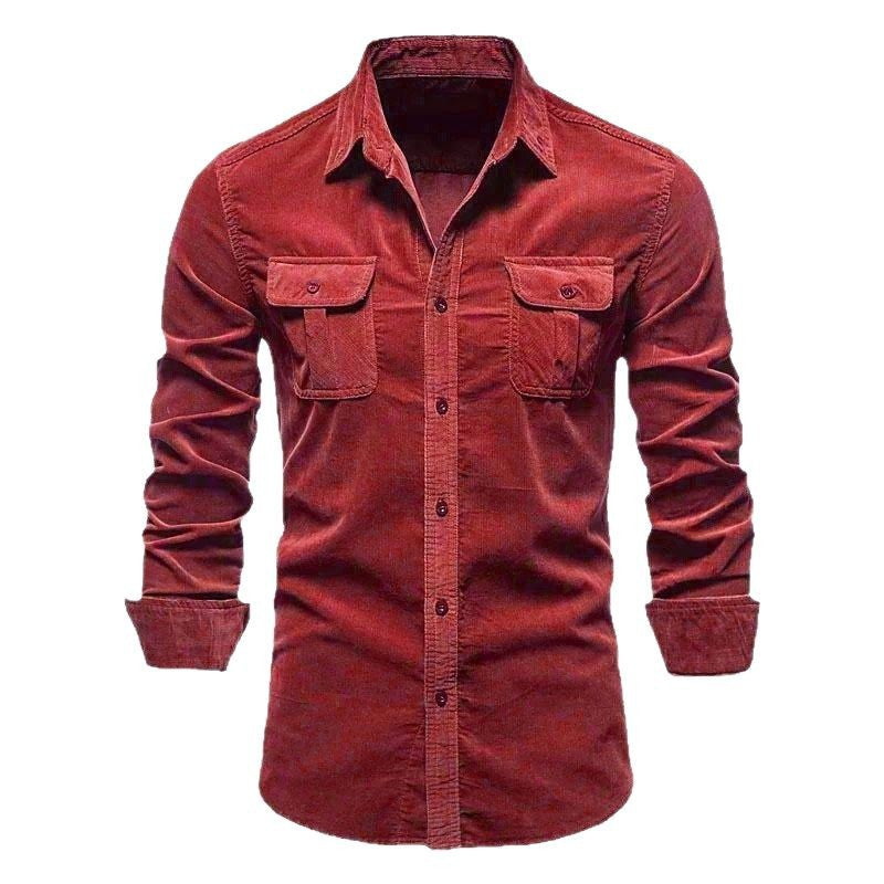 Men's Long Sleeve Shirt in Casual Denim Look Lisslune