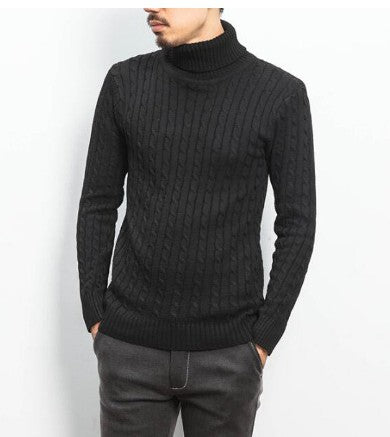 Men's fashionable turtleneck sweater with textured knit look Lisslune