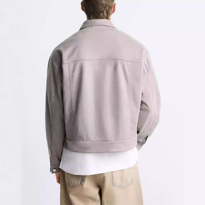 Men's casual suede jacket with practical chest pockets and modern cut Lisslune