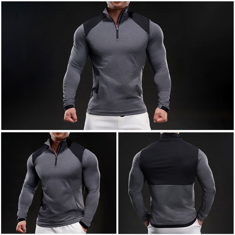 Men's Sporty Long-Sleeve Top with Zipper Lisslune