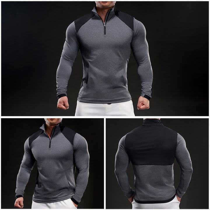 Men's Sporty Long-Sleeve Top with Zipper Lisslune