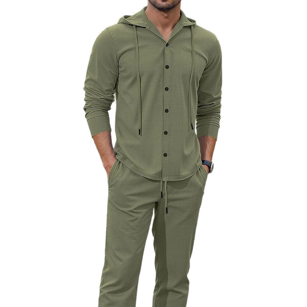 Men's Fashion Leisure Set with Hood and Elastic Waistband Lisslune